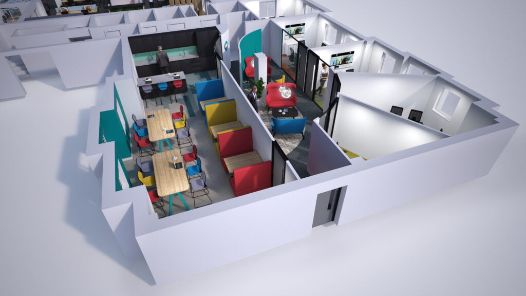 CGI layout of an office