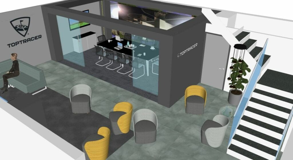 New office design screenshot from CAD showing modern office space